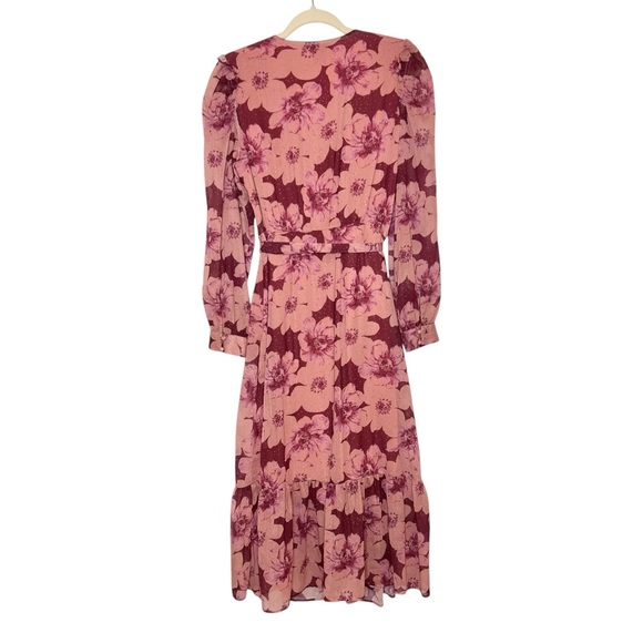 PAIGE Aloe Wrap Midi Dress in Mauve. Size XS - Picture 6 of 14